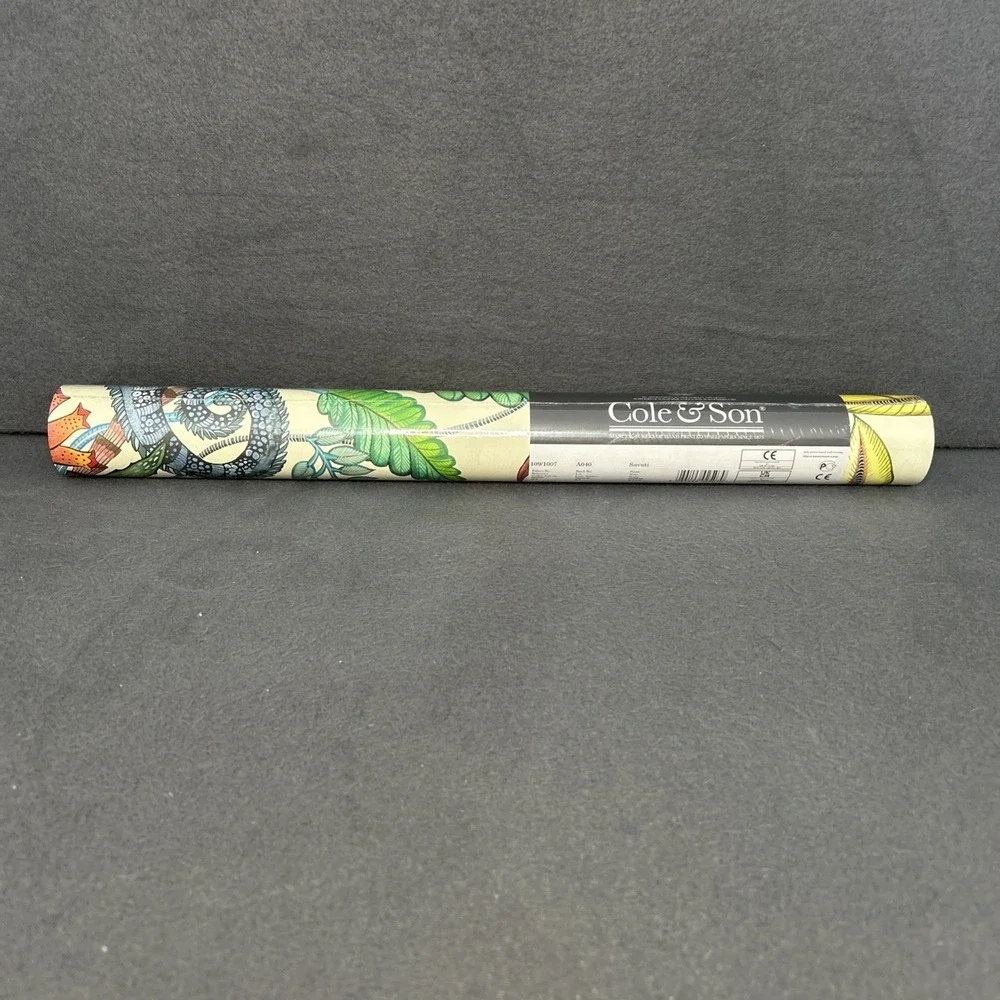 Cole‎ & Son Savuti Wallpaper Roll New Sealed Jungle Baboon Chameleon Designer